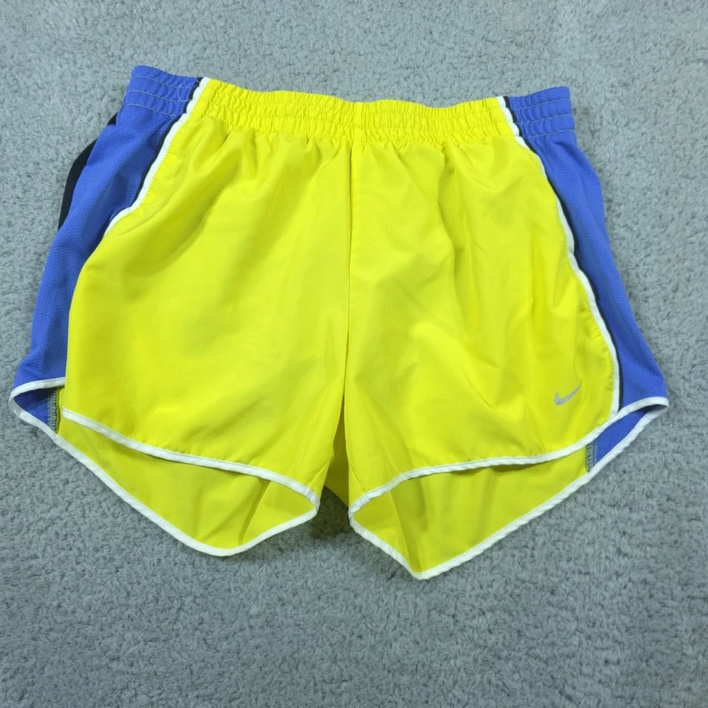 Nike Dri-Fit Lined Running Shorts‎ | Size M (8-10) Yellow Blue